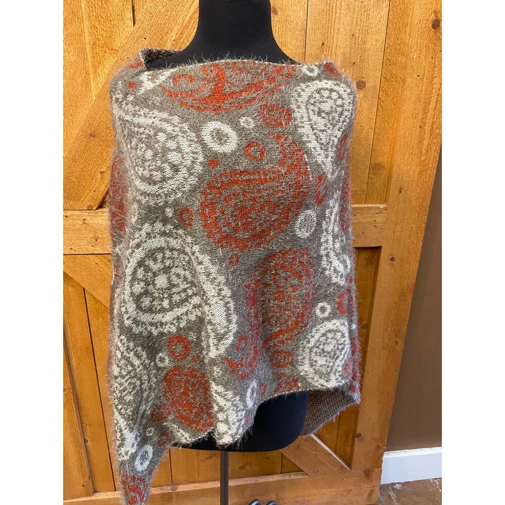 Women's Wrap Poncho Soft EUC One Size Soft Comfy Paisley Boutique